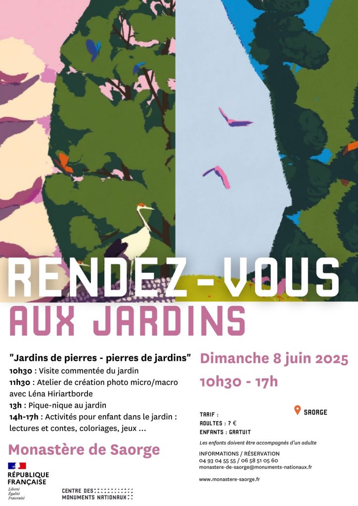 Affiche RDV aux jardins Saorge 8.06.2025